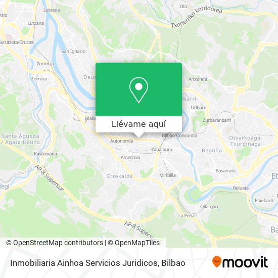 Mapa Inmobiliaria Ainhoa Servicios Juridicos