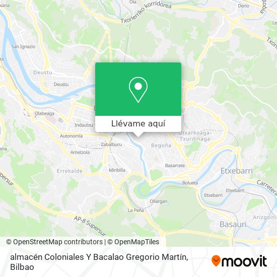 Mapa almacén Coloniales Y Bacalao Gregorio Martín