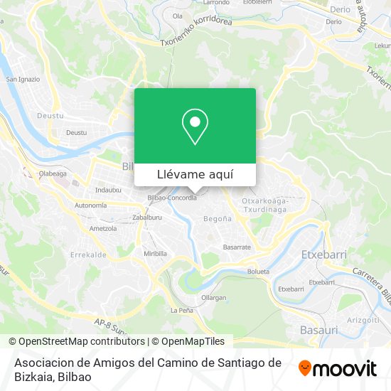 Mapa Asociacion de Amigos del Camino de Santiago de Bizkaia
