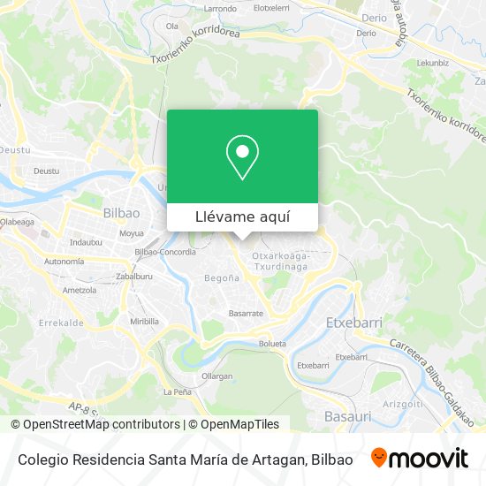 Mapa Colegio Residencia Santa María de Artagan
