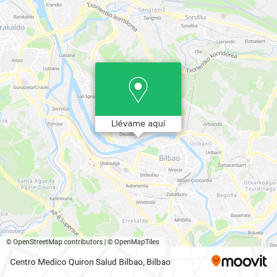 Mapa Centro Medico Quiron Salud Bilbao