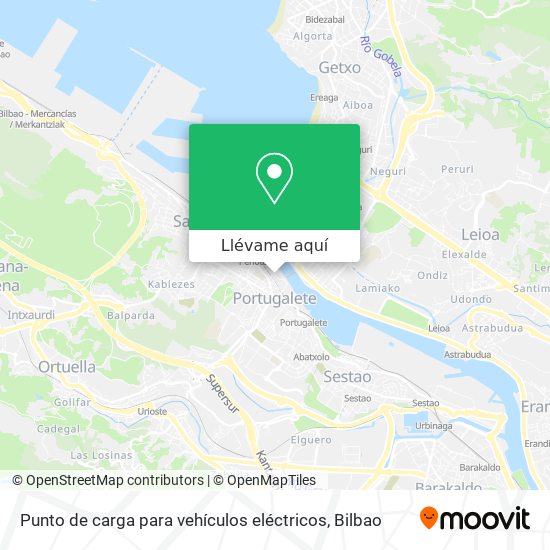 Mapa Punto de carga para vehículos eléctricos