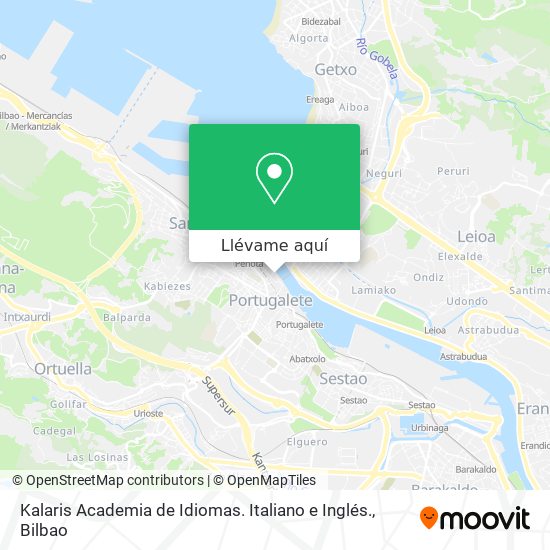 Mapa Kalaris Academia de Idiomas. Italiano e Inglés.