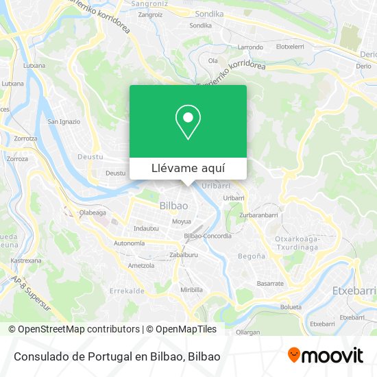 Mapa Consulado de Portugal en Bilbao