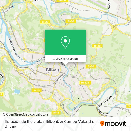 Mapa Estación de Bicicletas Bilbonbizi Campo Volantín