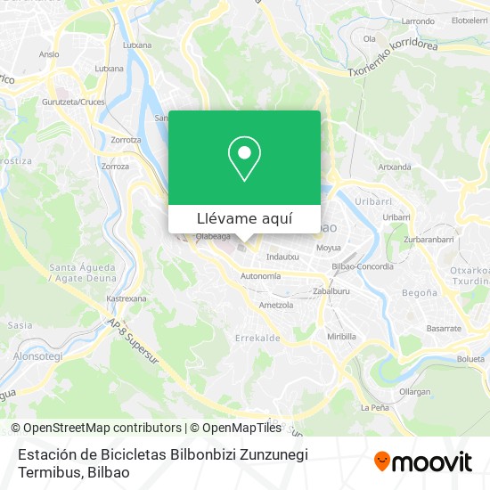 Mapa Estación de Bicicletas Bilbonbizi Zunzunegi Termibus