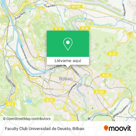 Mapa Faculty Club Universidad de  Deusto