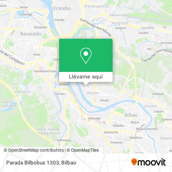 Mapa Parada Bilbobus 1303