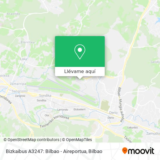 Mapa Bizkaibus A3247: Bilbao - Aireportua