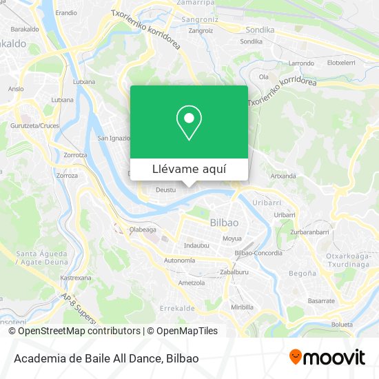 Mapa Academia de Baile All Dance