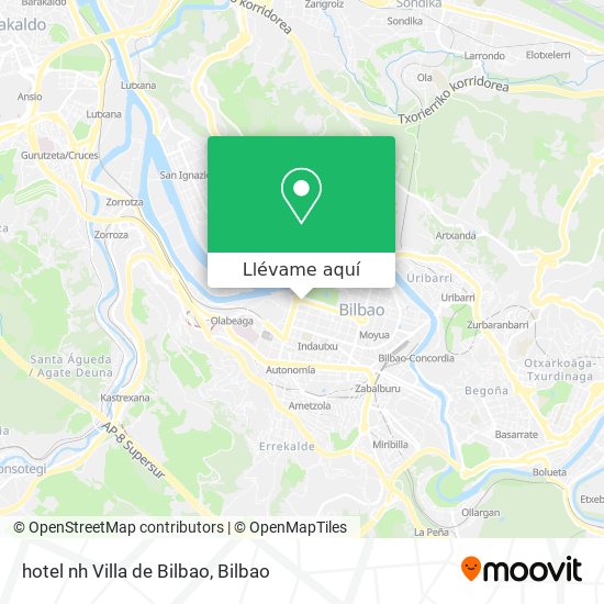 Mapa hotel nh Villa de Bilbao