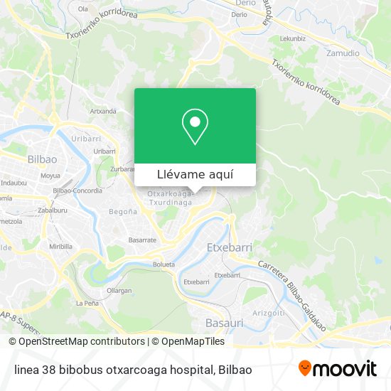 Mapa linea 38 bibobus otxarcoaga hospital