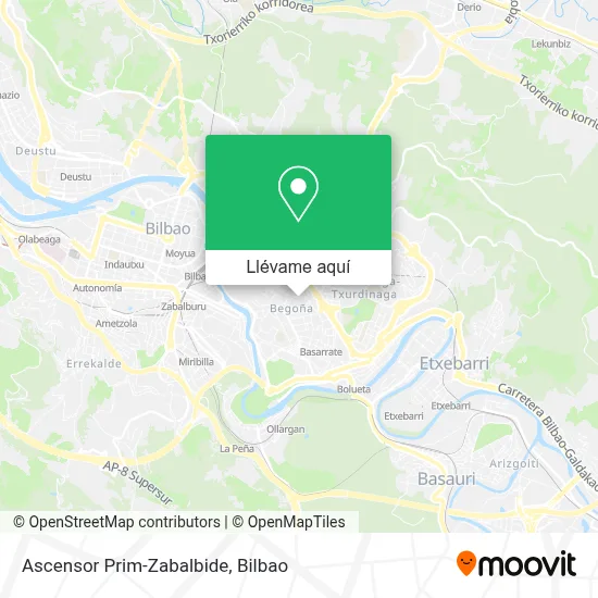 Mapa Ascensor Prim-Zabalbide