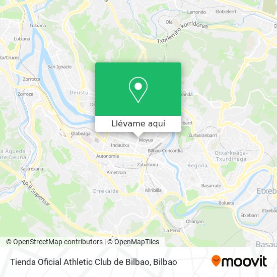 Mapa Tienda Oficial Athletic Club de Bilbao