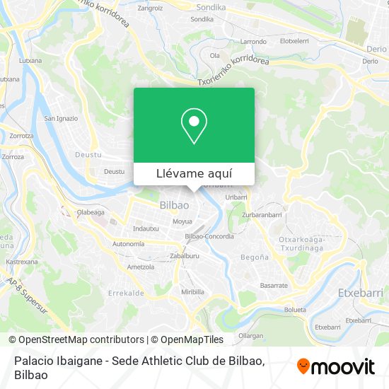 Mapa Palacio Ibaigane - Sede Athletic Club de Bilbao