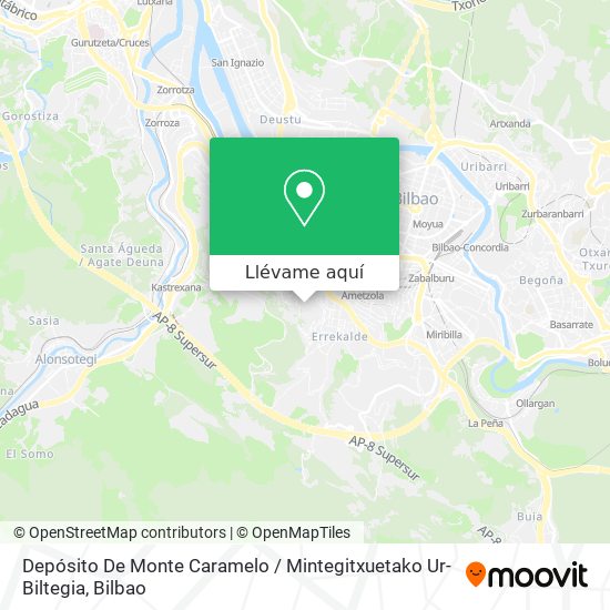 Mapa Depósito De Monte Caramelo / Mintegitxuetako Ur-Biltegia