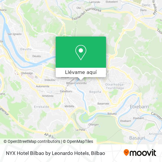 Mapa NYX Hotel Bilbao by Leonardo Hotels