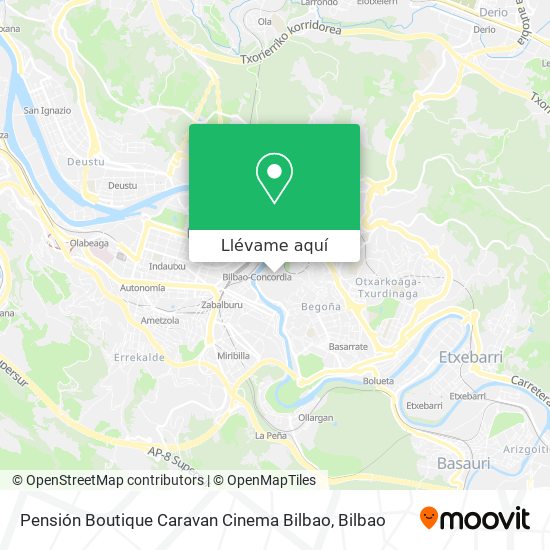 Mapa Pensión Boutique Caravan Cinema Bilbao