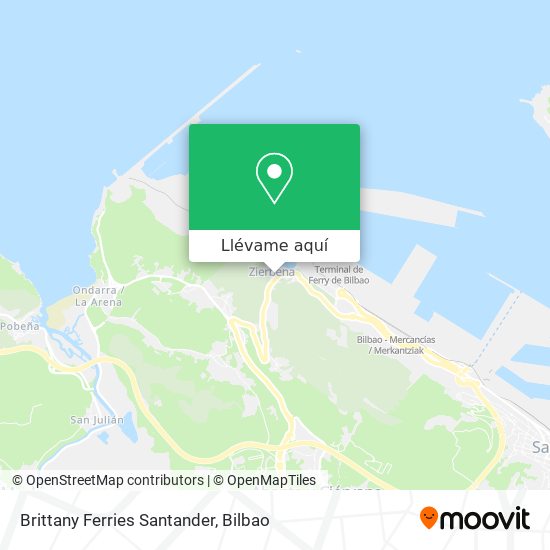 Mapa Brittany Ferries Santander