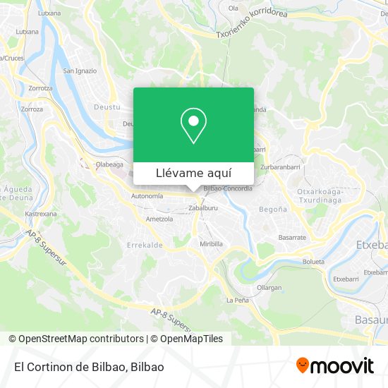 Mapa El Cortinon de Bilbao