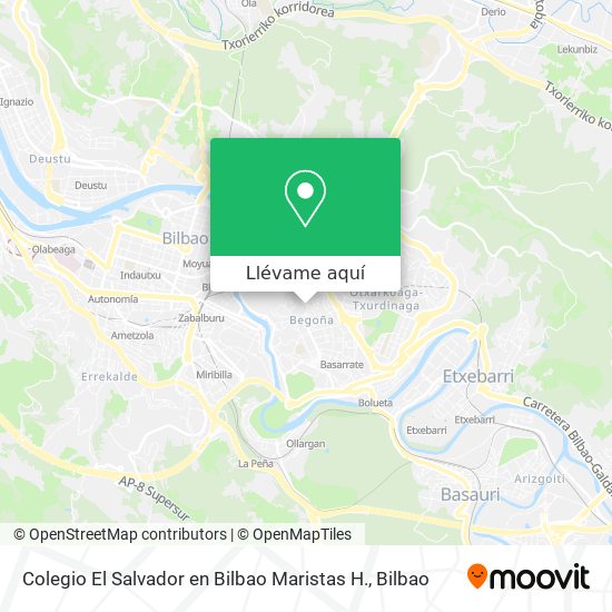 Mapa Colegio El Salvador en Bilbao Maristas H.