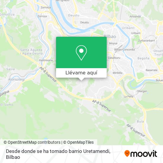 Mapa Desde donde se ha tomado barrio Uretamendi