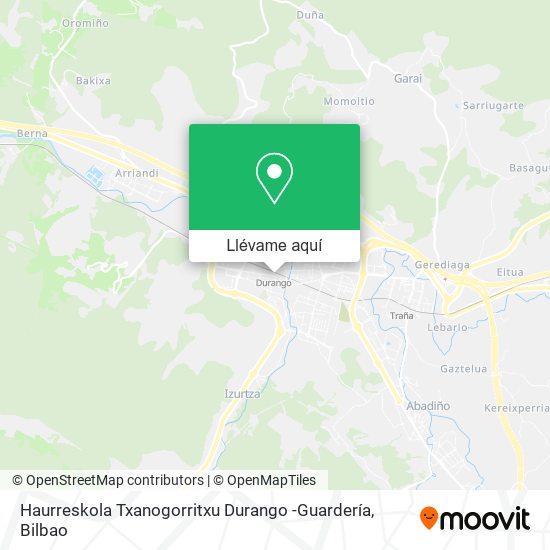 Mapa Haurreskola Txanogorritxu Durango -Guardería