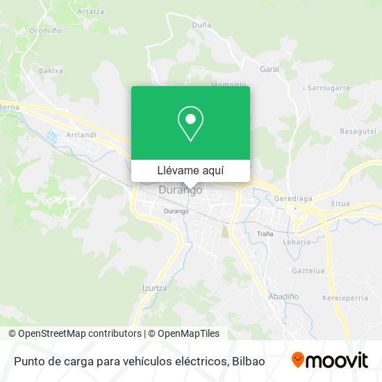 Mapa Punto de carga para vehículos eléctricos