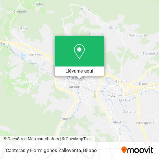 Mapa Canteras y Hormigones Zalloventa