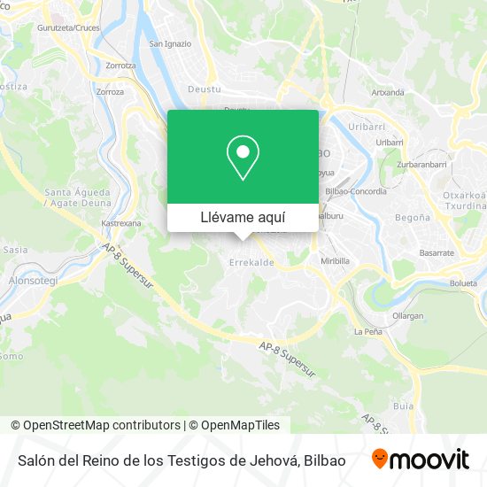 Mapa Salón del Reino de los Testigos de Jehová