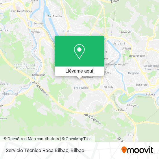 Mapa Servicio Técnico Roca Bilbao