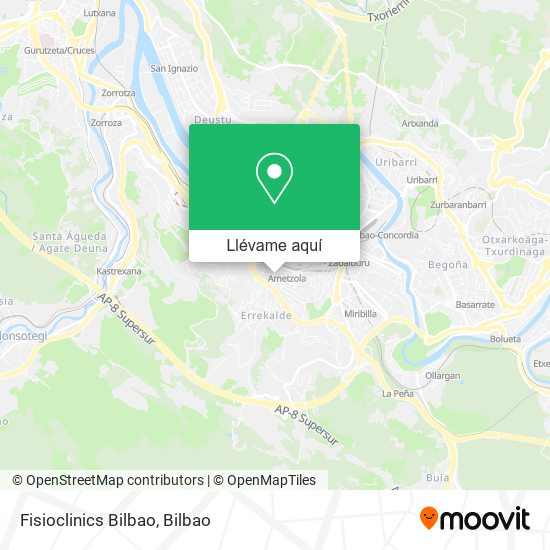 Mapa Fisioclinics Bilbao