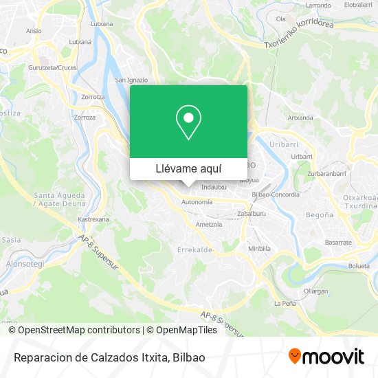 Mapa Reparacion de Calzados Itxita