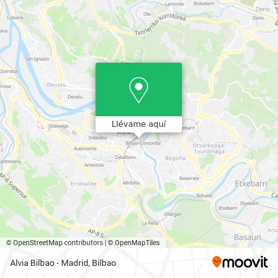 Mapa Alvia Bilbao - Madrid