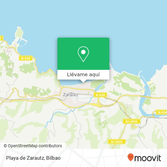 Mapa Playa de Zarautz