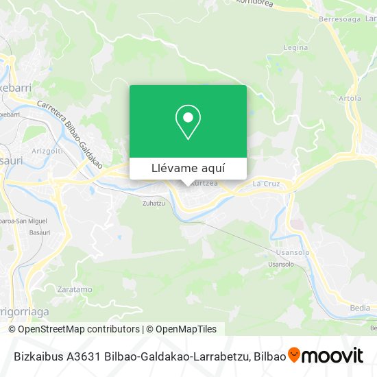 Mapa Bizkaibus A3631 Bilbao-Galdakao-Larrabetzu