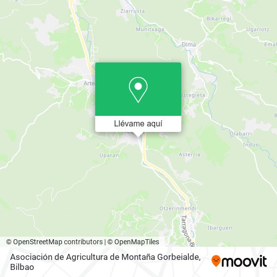 Mapa Asociación de Agricultura de Montaña Gorbeialde