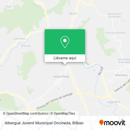 Mapa Albergue Juvenil Municipal Oncineda