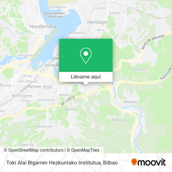 Mapa Toki Alai Bigarren Hezkuntako Institutua