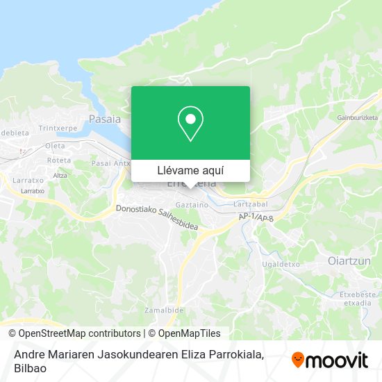 Mapa Andre Mariaren Jasokundearen Eliza Parrokiala