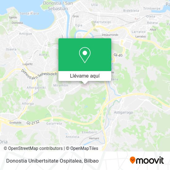 Mapa Donostia Unibertsitate Ospitalea