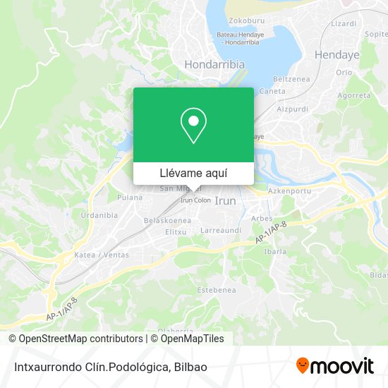 Mapa Intxaurrondo Clín.Podológica