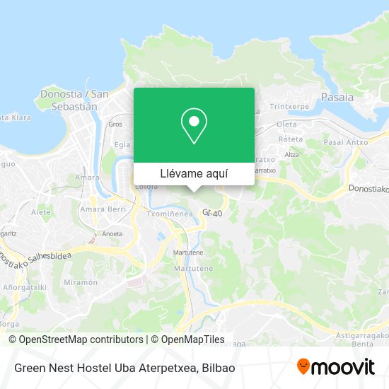 Mapa Green Nest Hostel Uba Aterpetxea