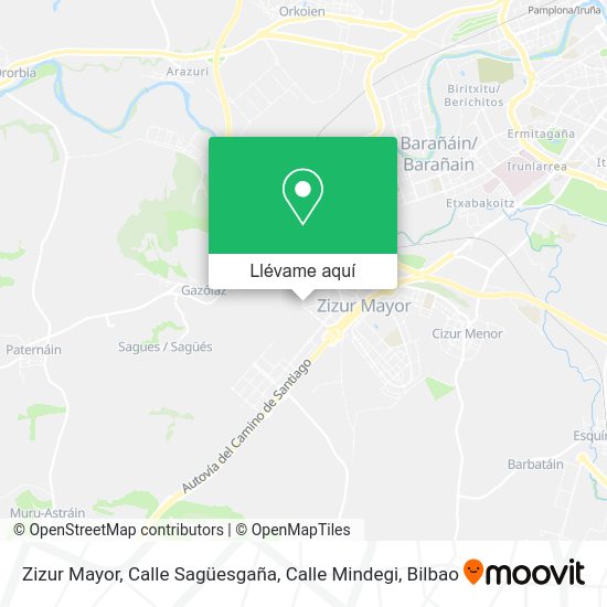 Mapa Zizur Mayor, Calle Sagüesgaña, Calle Mindegi