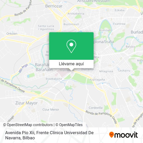 Mapa Avenida Pío Xii, Frente Clínica Universidad De Navarra