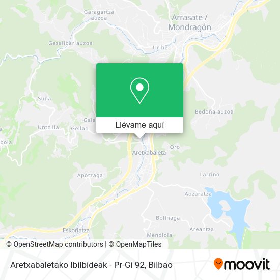 Mapa Aretxabaletako Ibilbideak - Pr-Gi 92