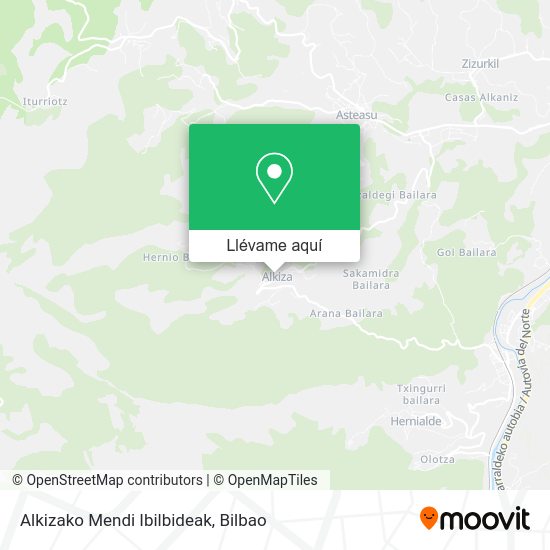Mapa Alkizako Mendi Ibilbideak