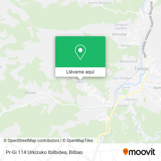 Mapa Pr-Gi 114 Urkizuko Ibilbidea