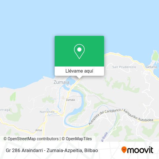 Mapa Gr 286 Araindarri - Zumaia-Azpeitia