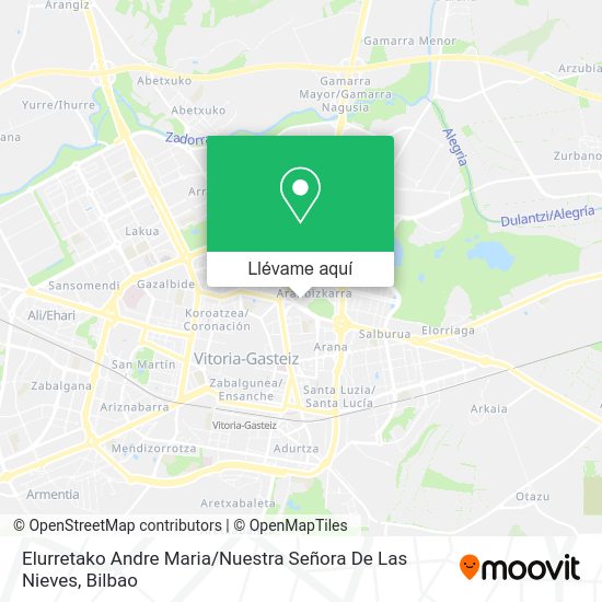 Mapa Elurretako Andre Maria / Nuestra Señora De Las Nieves